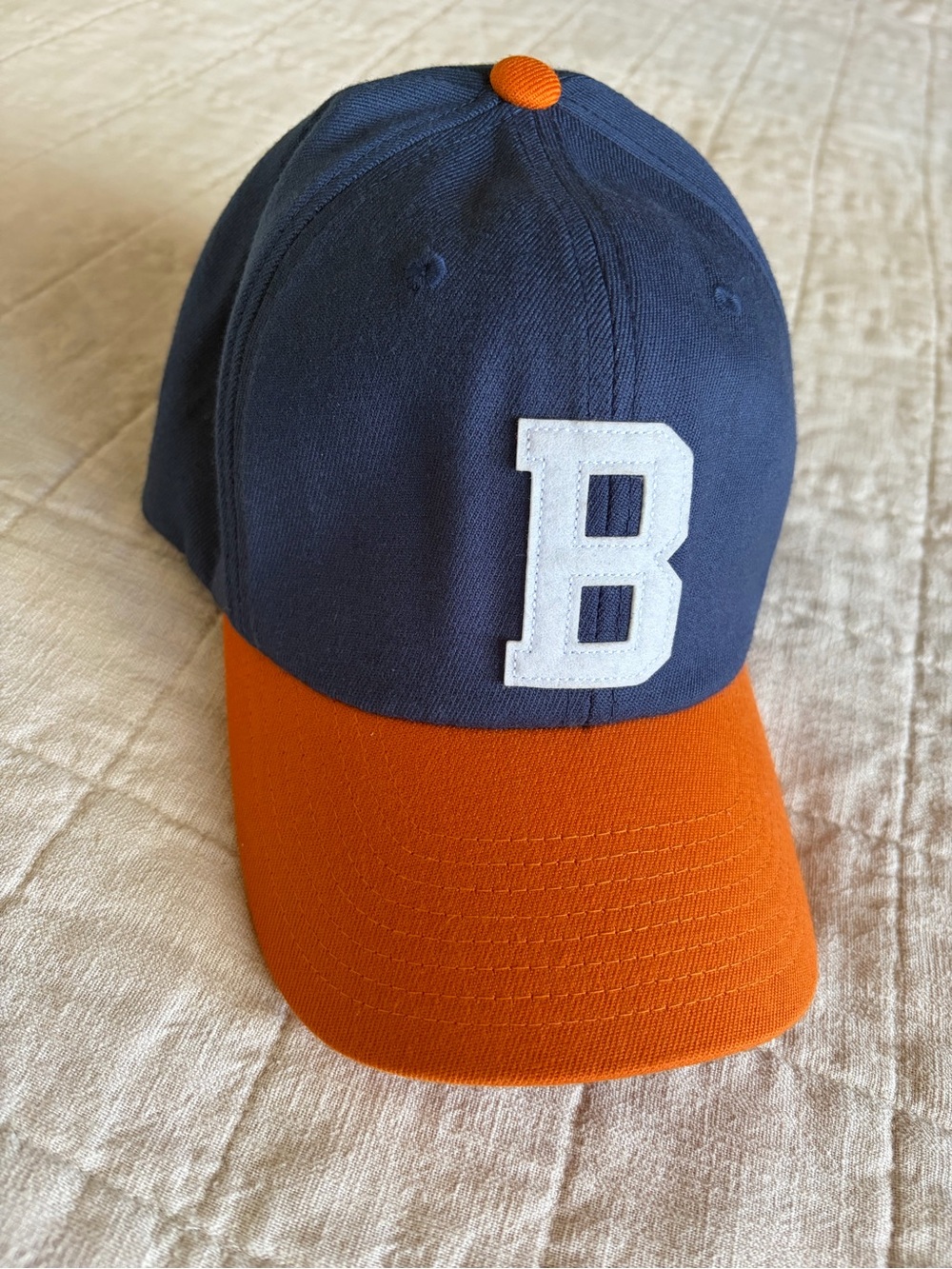 Brixton Kids Two-Tone Navy and Orange 'B' Cap